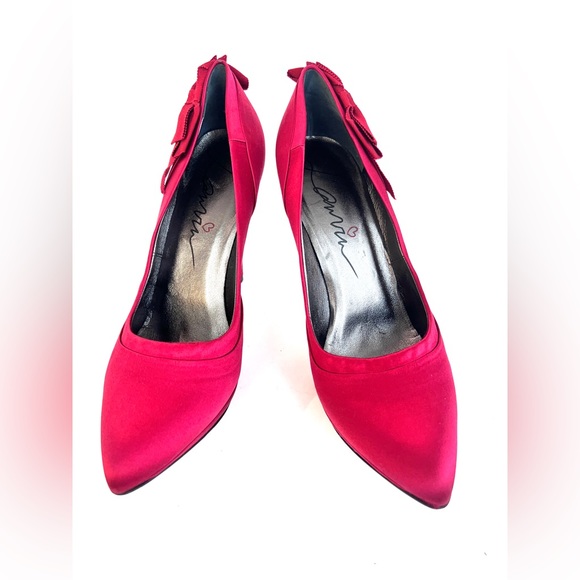 Lanvin red satin pumps - Picture 2 of 7